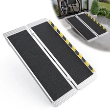 2/4/6 FT Folding Aluminum Wheelchair Ramp Mobility Ramp 600lbs Non-Slip Portable