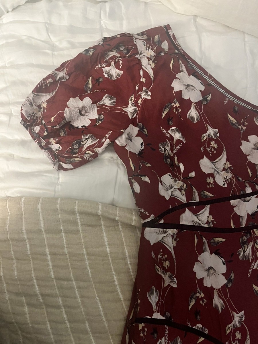 La Maison Talulah Burgundy Cannes Midi Dress Size L View 6