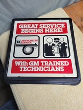 Vintage Gm Sign Great Service Begins Here Trained Technicians 16x16