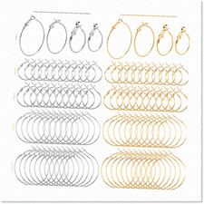 96-Piece Hypoallergenic Alloy Hoop Earring Findings
