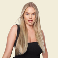 Strähne 20" einteilige gerade Clip-In Haarverlängerung - natürlicher Look UK-Verkäufer