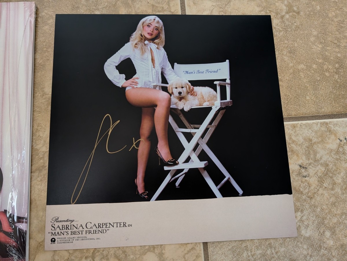 Sabrina Carpenter SIGNED LP Man's Best Friend LIGHT BLUE