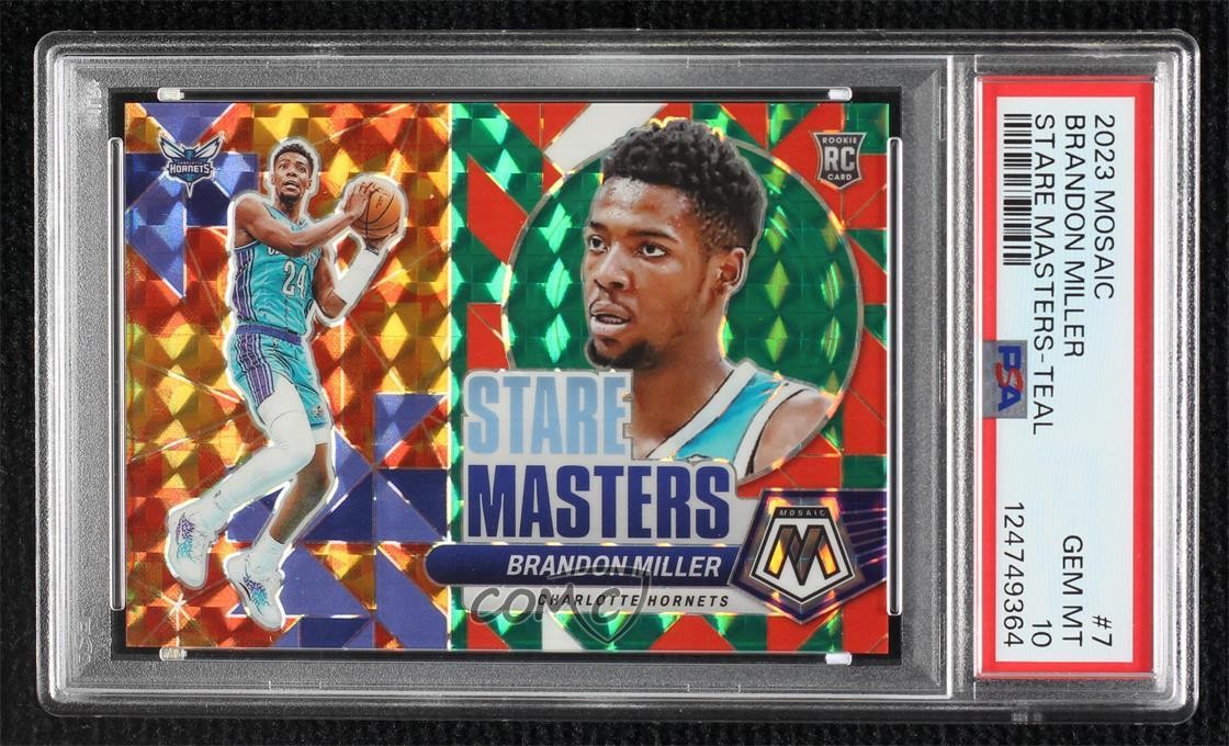 2023 Mosaic Stare Masters Teal Prizm 10/75 Brandon Miller #7 PSA 10 GEM MT 0y42