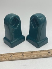 VTG Porcelain Bathroom Teal Passion Towel Holder Wall Mount Restorative NOS