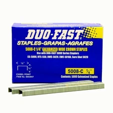 Duo Fast 5008C 20 Gauge Galvanized Staple 1/2-Inch Crown x 1/4-Inch Length, 5...