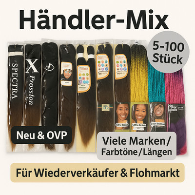 MIX 100X Großposten Zopfhaare Händler Flohmarkt MyBraids EZBRAID Ultra Braid