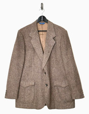 VTG 70s Pendleton 100 Virgin Wool Brown Tweed Men's 44L Blazer Western Yoke USA