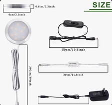 4000K LED Under Cabinet Puck Light Kit Chrome Finish, Set of 6, Plug-In