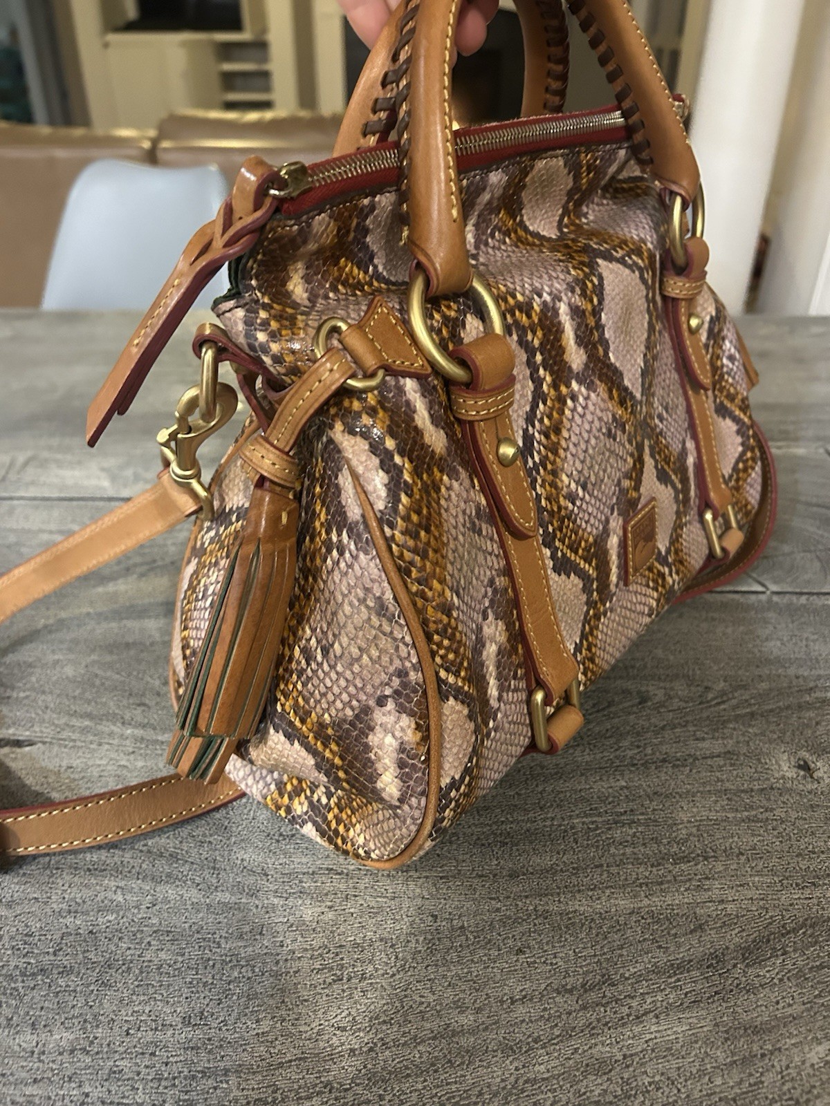 🧡🤎Dooney & Bourke Python Embossed Florentine Sa… - image 3