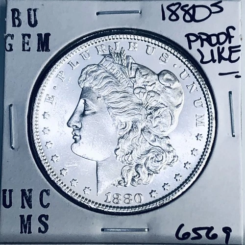 1880 S BU GEM MORGAN SILVER DOLLAR UNC MS+++ U.S. MINT RARE COIN 6569