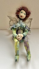 OOAK Artist Handcrafted Fairy Princess Art Cloth Doll Embellished With Beads