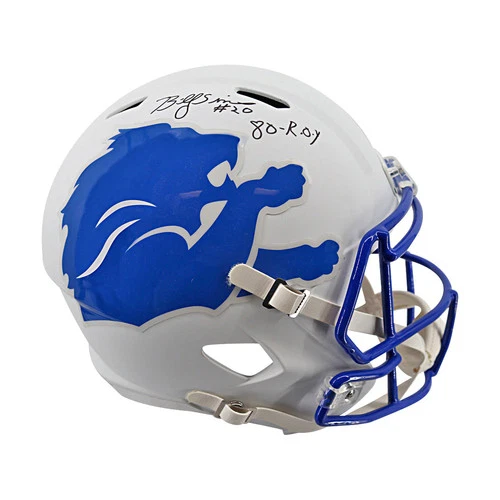 Billy Sims Lions Autographed Inscribed Amp Replica Helmet Schwartz Sports Holo