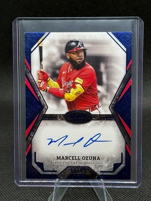 2025 Topps Tier One Marcell Ozuna Tier One Talent Auto Blue /99 #TOTA-MOZ Braves