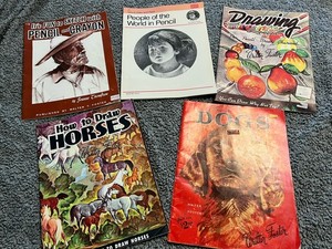 Walter T. Foster Lot of 5 Drawing/Sketching Instruction Books Animals & Birds