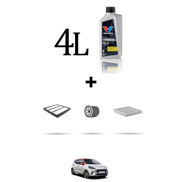 Hoffcar Wartungsset 3 Filter Und 4L ÖL FüR Hyundai I10 III 1.2 62KW Ab 2019-image