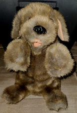 Folkmanis Sitting Dog  16" Plush Brown Full-bodied Hand Puppet 2006
