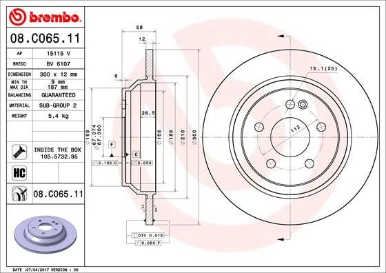 Pack Von 2 - Bremsscheibe 08.C065.11 Brembo FüR MERCEDES-BENZ-image