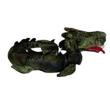Vintage Folkmanis Dragon Puppet 22  Green Scaly Plush Finger Hand Puppet