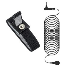 Grounding Wrist Strap, Bracelet with 15 Feet Black With Grey 