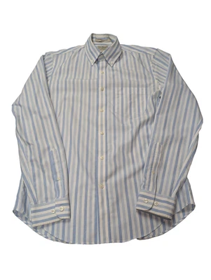 Chemise L.L Bean blanche à rayures bleu taille S #222msch - Photo 1/4