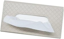 Premium PU Leather Car Sun Visor Tissue  Napkin Holder with Single-beige