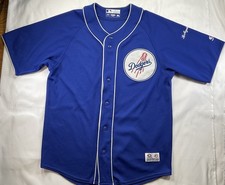 Los Angeles Dodgers Size M Blue Buttondown Logo MLB Dynasty Series Jersey