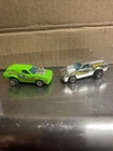 2x Hot wheels Poison Pinto  Lime Green  And Redline Chrome