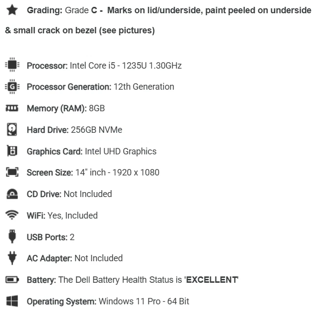 Dell Latitude 5430 · i5-1235U · 8GB · 256GB, photo 2 of 5
