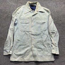 Lee Vintage 70s Light Wash Denim Safari Jacket Mens Size Medium USA Made