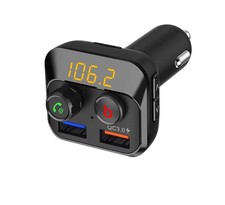 FM Transmitter Handsfree for Car 12v Socket QC USB Charger Port, USB