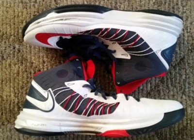 NIKE HYPERDUNK OLYMPIC SPORT PACK USA WHITE RED NAVY SHOES SIZE