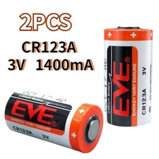 2PCS CR123A 3V  Battery 1400mAh Non-Rechargeable Batteries F/Cameras ETC