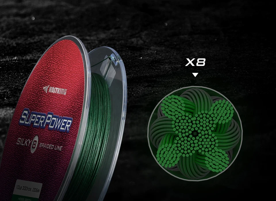 KastKing seidig 8 Stränge Angeln geflochtene Leine 50 Pfund 274 m grau - Bild 2 von 4