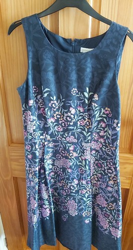 Monsoon Beautiful Navy/floral Print Fitted Dress Size 14 - 第 2/11 張圖片