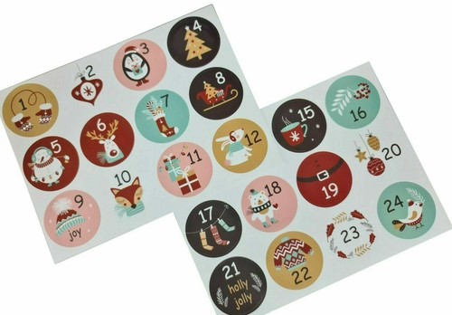 24 Advent Calendar Countdown 24 - 1 Sleeps until Christmas Stickers Labels - Picture 6 of 7