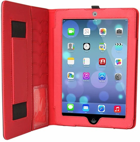 For iPad 2 3 4 Air 9.7'' 5th 6th Gen Smart Stand Card Flip Leather Case Cover RD - Picture 2 of 3