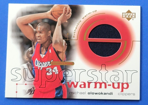 2001-02 Upper Deck Ovation Superstar Warm-Up Michael Olowokandi NBA Card #MO - Foto 1 di 2