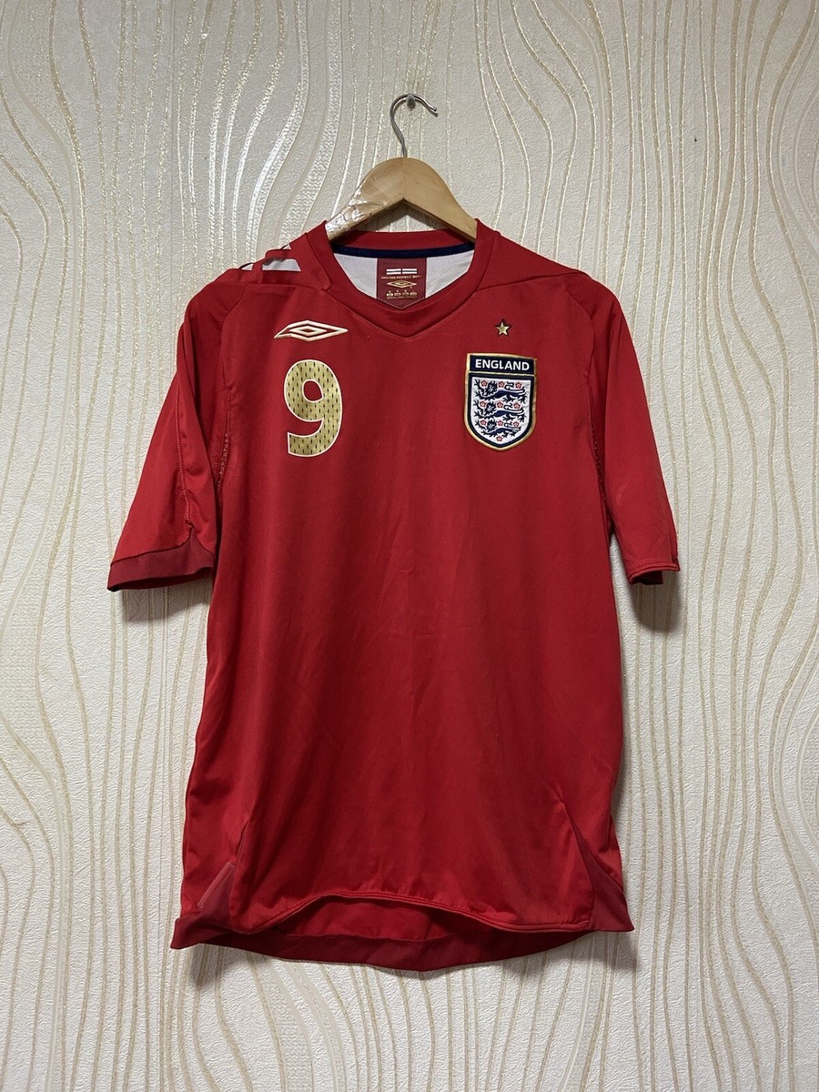 ENGLAND 2006 2008 AWAY FOOTBALL SOCCER JERSEY UMBRO sz M #9 ROONEY