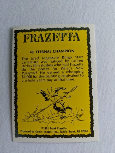 Frazetta Frank Frazetta Trading Card Comic Images 1991 Pick A Card Bundle & Save - Picture 45 of 109