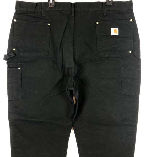 New Carhartt B01 BLK Pants Mens 44 x 32 Black Loose Original Fit USA Double Knee - Picture 7 of 10