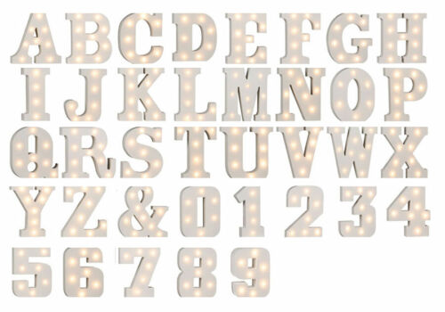Beleuchtete Holz Buchstaben & Ziffern mit LEDs Zahlen Dekoration Wohnaccessoires - Bild 1 von 38