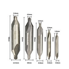 10pc Premium Hss Center Drill Set 60 Degree Combined Countersink Bits 1,2,3,4,5