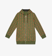 $625 Mcm Women's Winter Moss Green Cotton Zip Up Oversized Jacket Mfj9amm64g8