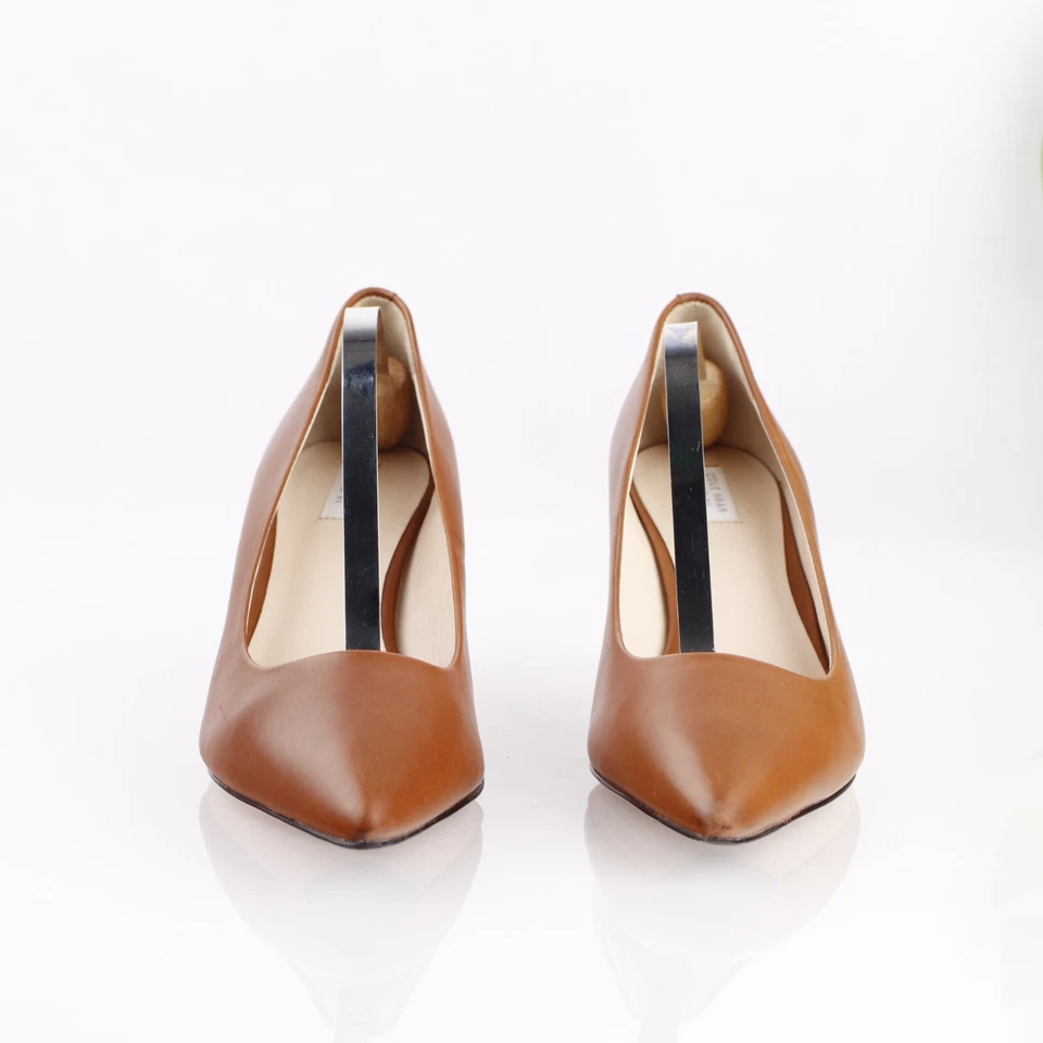 Cole Haan Mujer Vesta Pump Talla 7 Cuero Coñac Tacón Gatito Clásico Vestido Zapato Foto 2 de 4