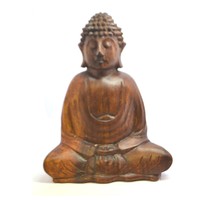 Beautiful 20cm Wooden Meditation Buddha Statue Ornament - Fair Trade Handmade Beautiful 20cm Wooden Meditation Buddha Statue Ornament - Fair Trade Handmade