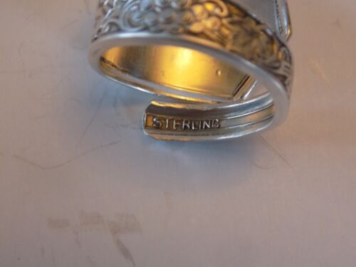 Sterlingsilber, Schmuck, Löffelring, Traube, Blatt, Rebe, Design, Größe 8 - Bild 7 von 10