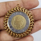Pendant With Leaf Border Hsn Lira Coin Bronze Enhancer
