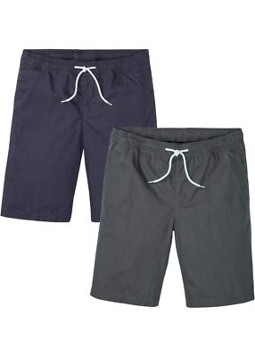 2er Pack Longshorts Regular Fit Gr. 56 Dunkelblau Anthrazit Herren Bermuda Neu