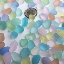 20 Pcs Center Drilled Macaroon Style Sea Glass Beads Jewelry Making