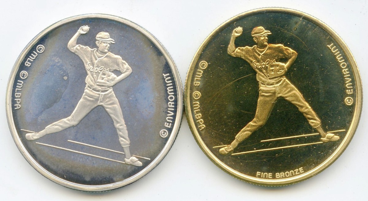 Cal Ripken Jr 1 oz Silver Bronze Round Medal Baltimore Orioles